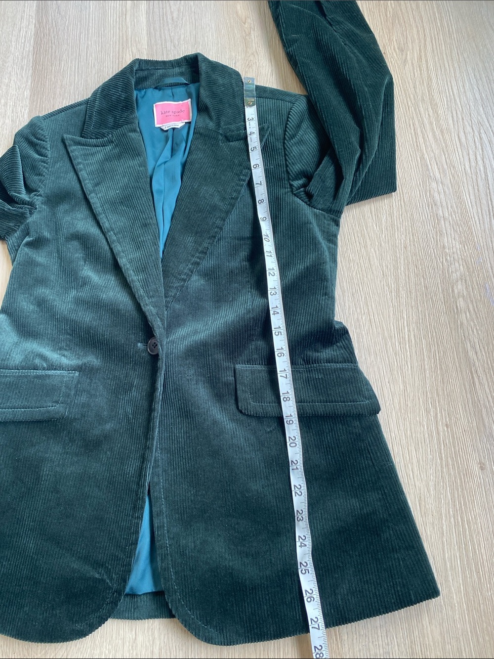 Kate Spade New York Dark Green Corduroy Blazer Jacket Size 2 Preppy Academia - Picture 10 of 11